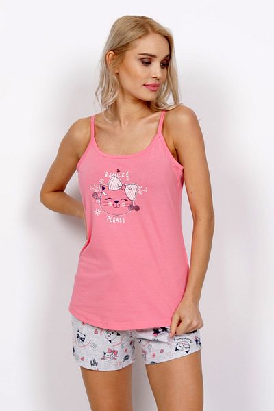 VİENETTA Suprem Combed Cotton Pajama Set with Shorts - Rope Strap
