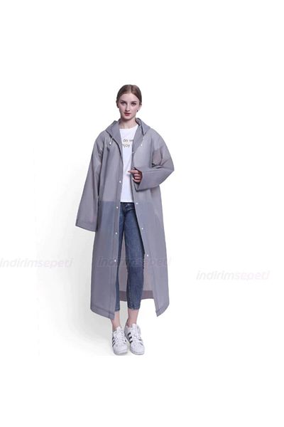 FREE MARKA Unisex Αδιάβροχο με κουκούλα σε γκρι χρώμα