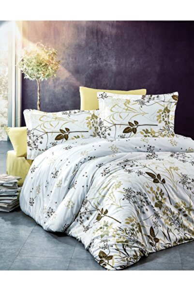 Nazenin Садова оливкова бамбукова сатинова ковдра для односпального ліжка