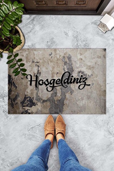 Evsebu Hoşgeldiniz Dekoratif Kapı Önü Paspası