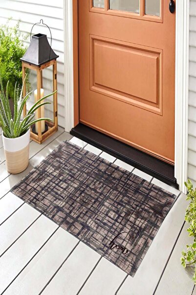 Evsebu Black Square Decorative Door Mat