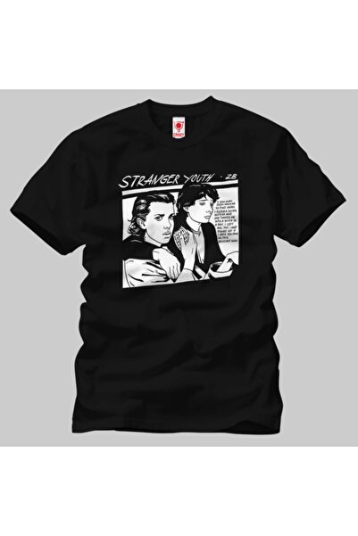 Crazy Stranger Things Sonic Youth Album Cover Erkek Tişört