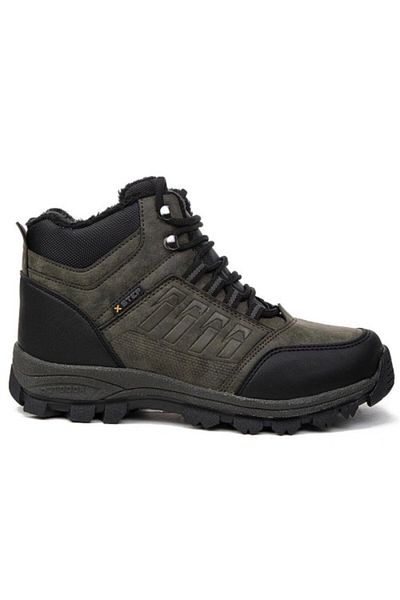 XStep Ανδρικές γούνινες μπότες με φερμουάρ Khaki Trekking