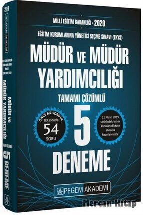 Pegem Akademi Yayincilik 2020 Meb Ekys Mudur Ve Mudur Yardimciligi Tamami Cozumlu 5 Deneme Trendyol