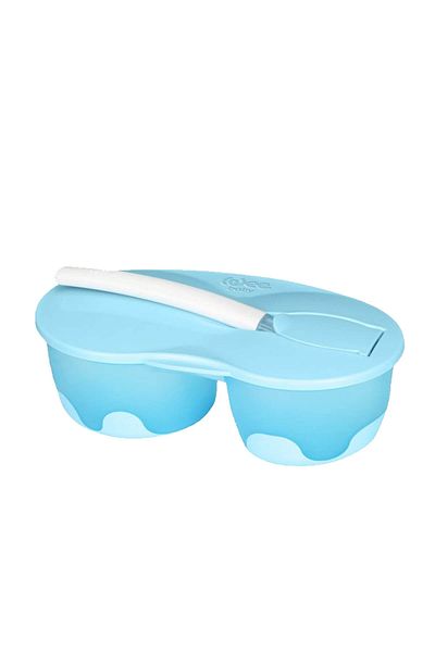 Wee Baby 2-Chamber Food Container Set 6+ Months Blue