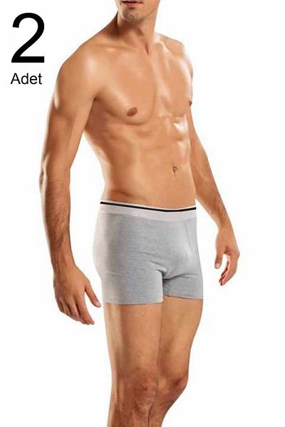 Berrak Boxer din Lycra, gri pentru bărbați, pachet de 2 ELF568BER10972