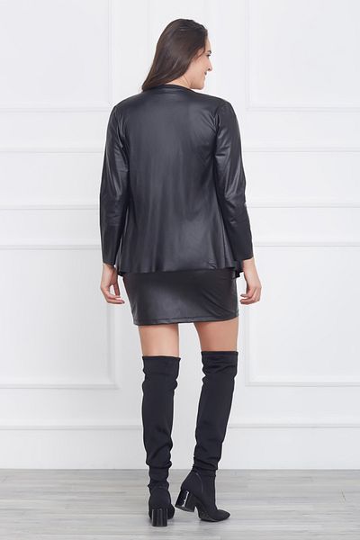 Laranor Γυναικεία Μαύρη Δερμάτινη Ζακέτα 17LB9029