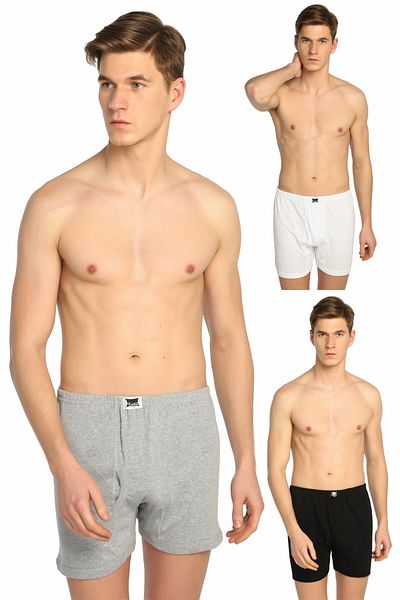 Tutku Men's Mixed Color 3-Pack Ribbed Leg Briefs ELF568T0111CCM3