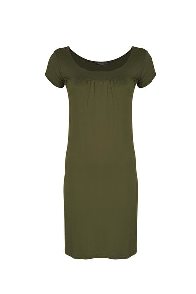 AYYILDIZ 59333 Khaki Combed Cotton Dress