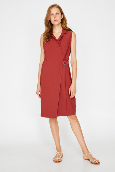 Koton Γυναικείο Καφέ Φόρεμα 9KAF80342FW