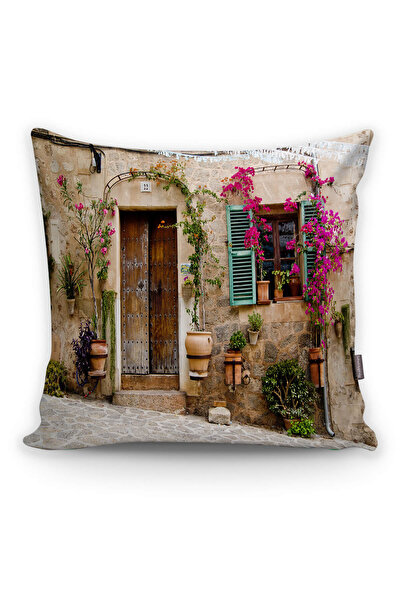 Realhomes Κάλυμμα μαξιλαριού με μοτίβο λουλουδιών με ψηφιακή εκτύπωση