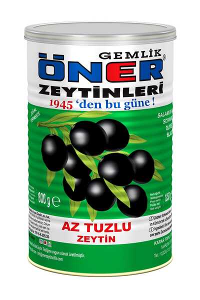 Öner Zeytin Öner Az Tuzlu Siyah Zeytin Orta Boy 800 Gr.
