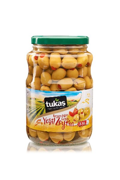 Tukaş Biberli Yeşil Zeytin 201-230 1000 gr