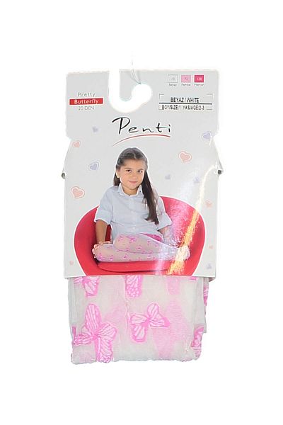Penti Детски бял чорапогащник Pretty Butterfly PCDPFLYG14IY
