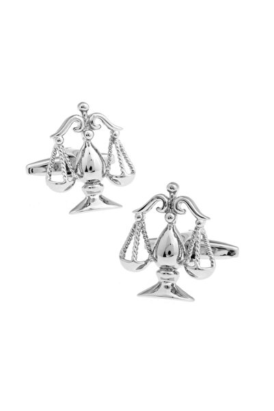 Ocean Pole Erkek Gümüşrenk Terazi Kol Düğmesi Afmprwx2