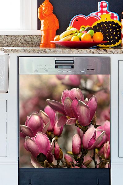 Tilki Dünyası Artistic Flowers Dishwasher Door Sticker BLSK000047