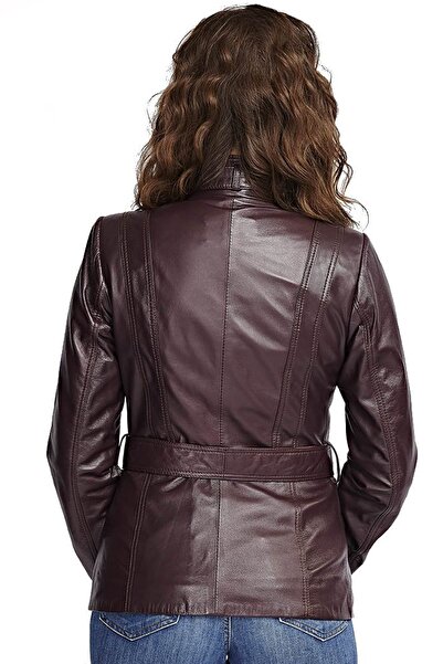Deriza Women's Adele Claret Red Leather Jacket 2365