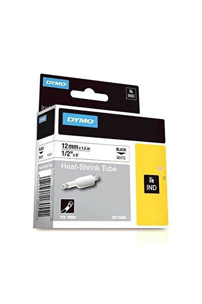 Dymo RhinoPro Isıyla Küçülen Şerit 12mmx1.5m Beyaz/Siyah 18055