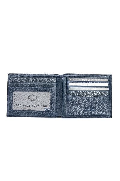 Tergan Genuine Leather Navy Blue Men's Wallet S1CE00001498