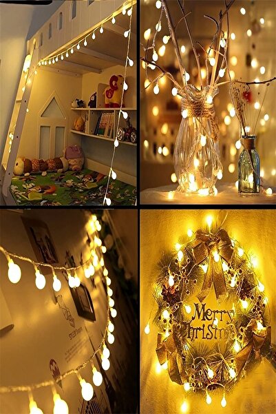 ORİJİNALDÜKKAN 2 Metre Pilli Led Işıklı Ampul Toplar Animasyonlu Aydınlatma Çocuk Bebek Odası Organizasyon Süsleme