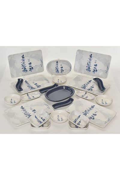 Demet Çeyiz White Ceramic Set Breakfast 22 Pieces 19861