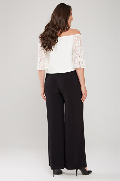 Laranor Kadın Siyah Cep Detaylı Bol Paça Pantolon 17LB9083