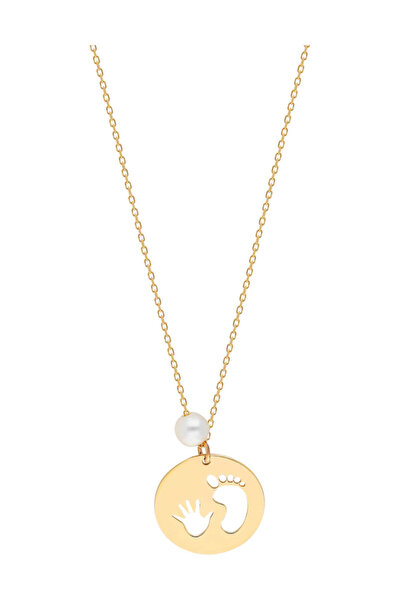 Glorria Kadın Altın İnci El-Ayak İzi Kolye SV0103