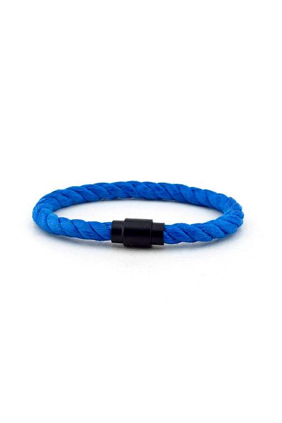 Solfera Men's Blue Rope Black Magnet Bracelet BT224