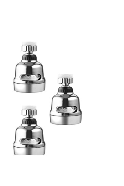 AKCAKESE 3 Adet Krom 3 Fonksiyonlu 360° Oynar Musluk Başlığı Tasarruflu Başlık