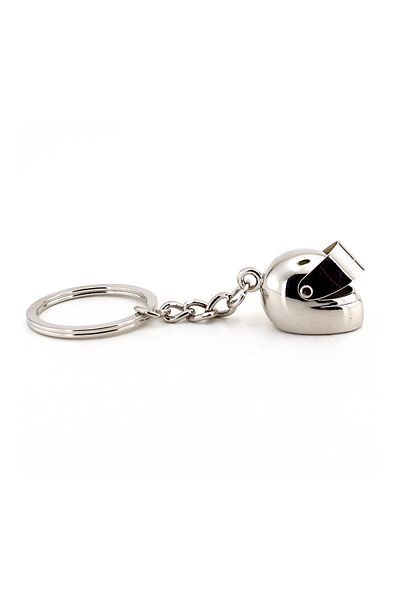 Solfera Motorcycle Racing Engine Helmet Silver Color Metal Keychain Kc444