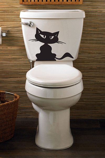 Tilki Dünyası Scaun de toaletă Angry Cat și autocolant pentru baie