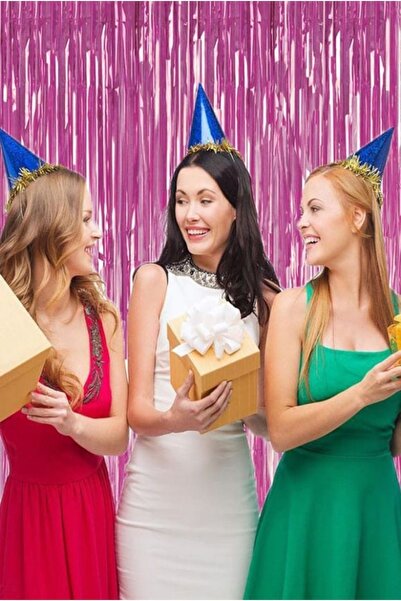 Huzur Party Store Metalik Kendinden Yapışkanlı Folyo Pembe Arka Fon Perde Süs...