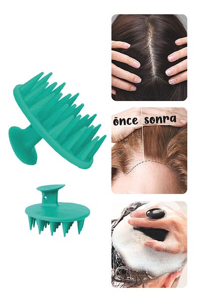 ATA HOME Soft Silicone Tip Scalp Massage Comb Tool Hair Washing Comb Brush