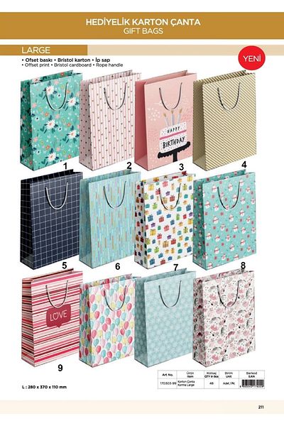 KESKİN COLOR Gift Cardboard Bag Medium Size 230x300x100