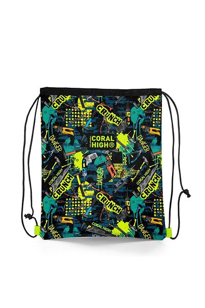 Coral High Kids Nefti Black Repair Set Patterned Drawstring Drawstring Backpack 22675