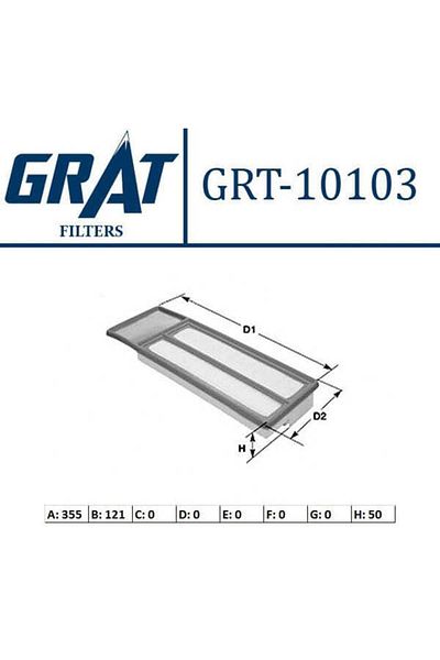 GRAT 10103 Model Air Filter - Egea 15, Doblo 10, New Model Fiorino 07, Qubo 08, Panda 10