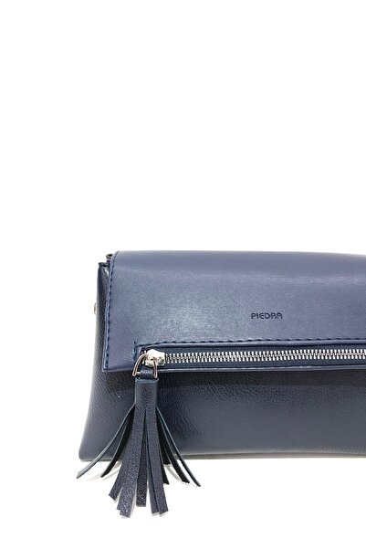 Piedra Функціональна жіноча сумка темно-синього кольору з великими кишенями, кришкою та застібкою-блискавкою