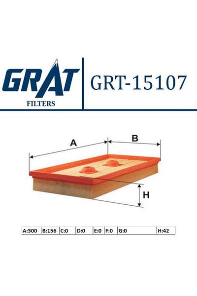 GRAT 15107 Model Golf V Bora Ii Jetta Iii Passat Touran/A3/Octavia 1.6 Fsi Blf Air Filter