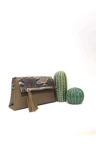 Piedra Функціональна жіноча сумка з візерунком анкони кольору візону, великим...