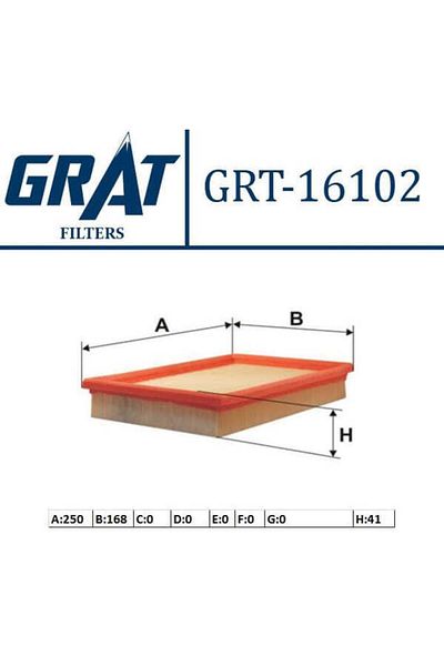 GRAT 16102 Model Air Filter - Accent Milenium Admire, 00-06 Series, Size 1.3-1.6