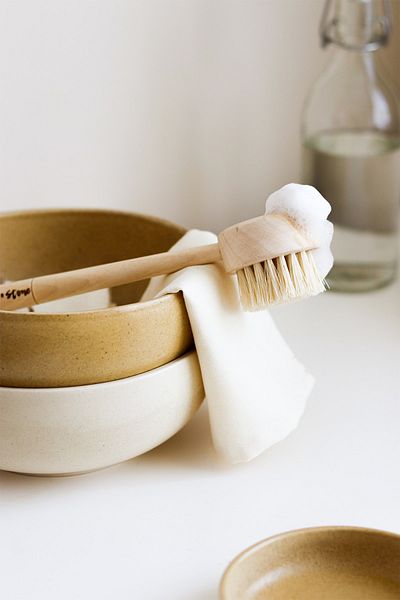 Beige & Stone Wooden Multi-Purpose Dish Brush