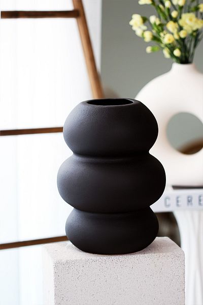 Beige & Stone Basel Anthracite Vase Decorative Object