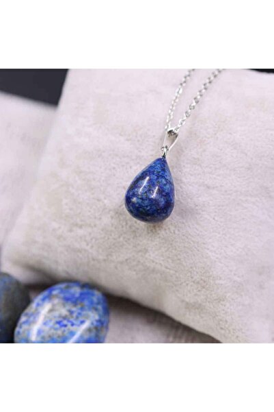 MYTAKIAĞACIMFH قلادة من حجر اللازورد الطبيعي على شكل قطرة العين