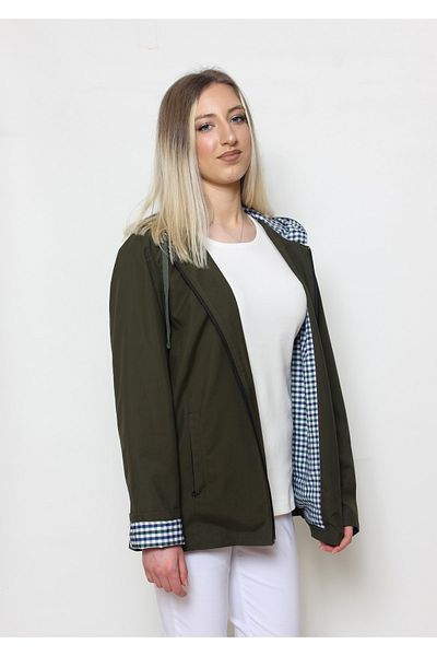 Cottoncool Дамски водоустойчив дъждобран с ветроустойчива яке в цвят каки