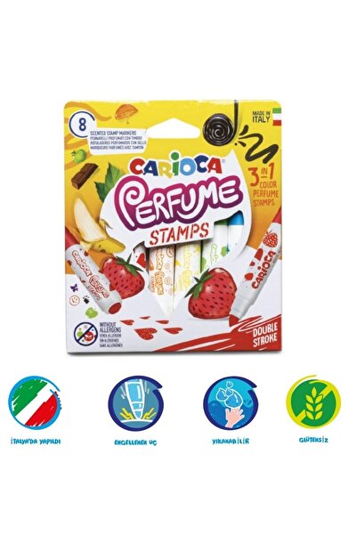 CARIOCA Keçeli Boya Kalemı Kokulu Damgalı Jumbo - 8 Parça