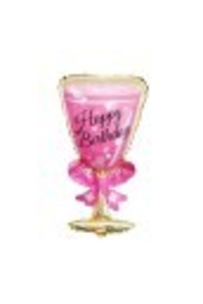 parti sürprizi Happy Birthday Pink Goblet Foil Balloon