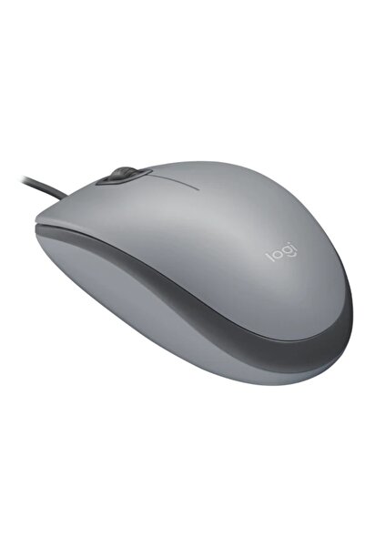 logitech M110 Sessiz Tam Boyutlu Kablolu USB-A Bağlantılı Optik Mouse, Gri 910-006760
