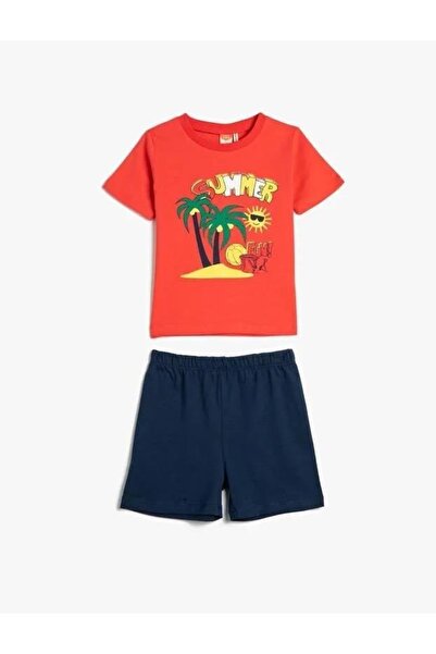 Koton Baby Boy Set 2-Piece Shorts T-Shirt Printed Cotton