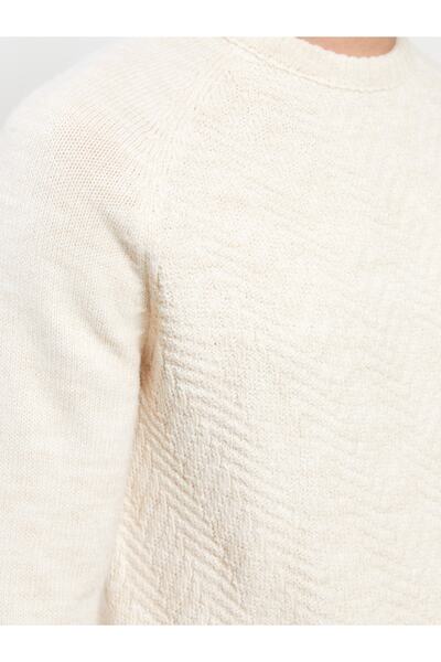 LC Waikiki Ανδρικό πλεκτό πουλόβερ με μακρυμάνικο λαιμόκοψη