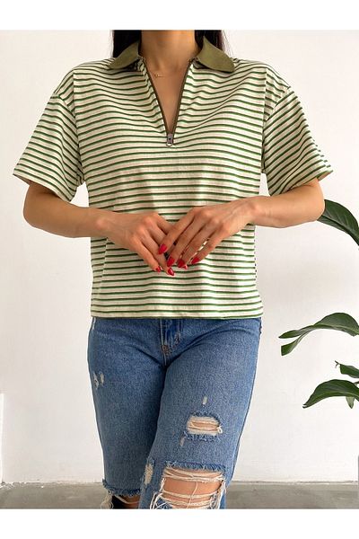Noa Noa Tricou de damă cu guler cu fermoar